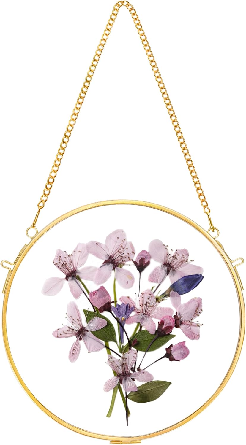 Handcrafted Brass Glass Frame for Pressed Flowers