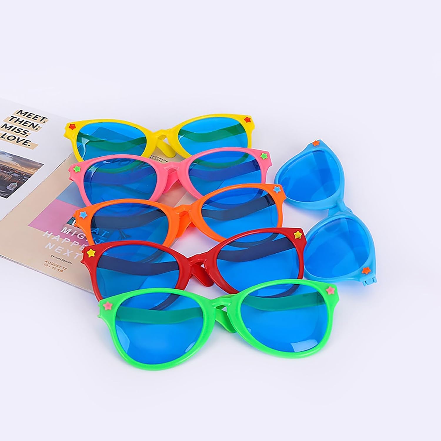 6 Pcs Jumbo Plastic Funny Party Glasses