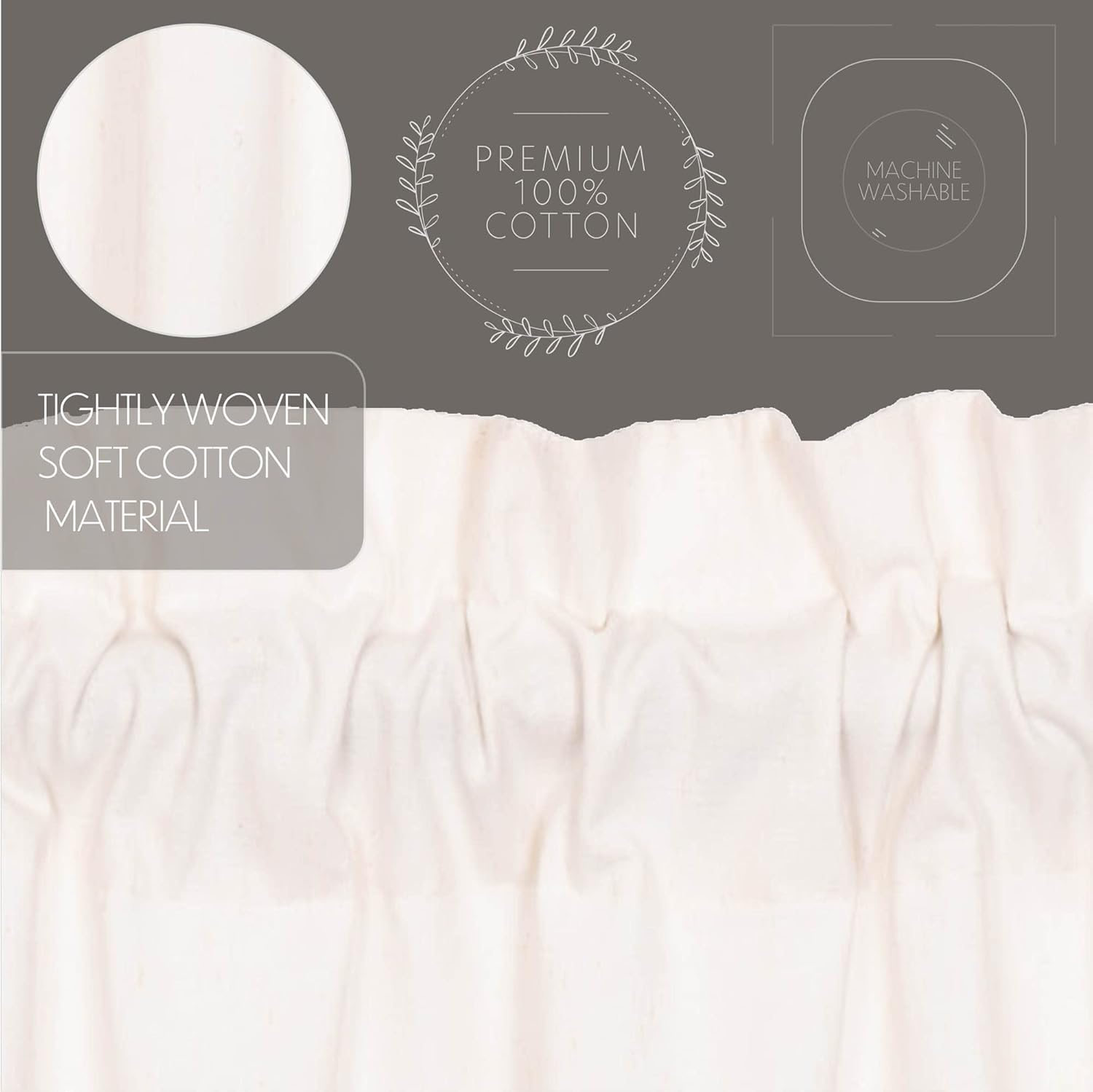 VHC Brands Farmhouse Prairie Curtains Panel Pair