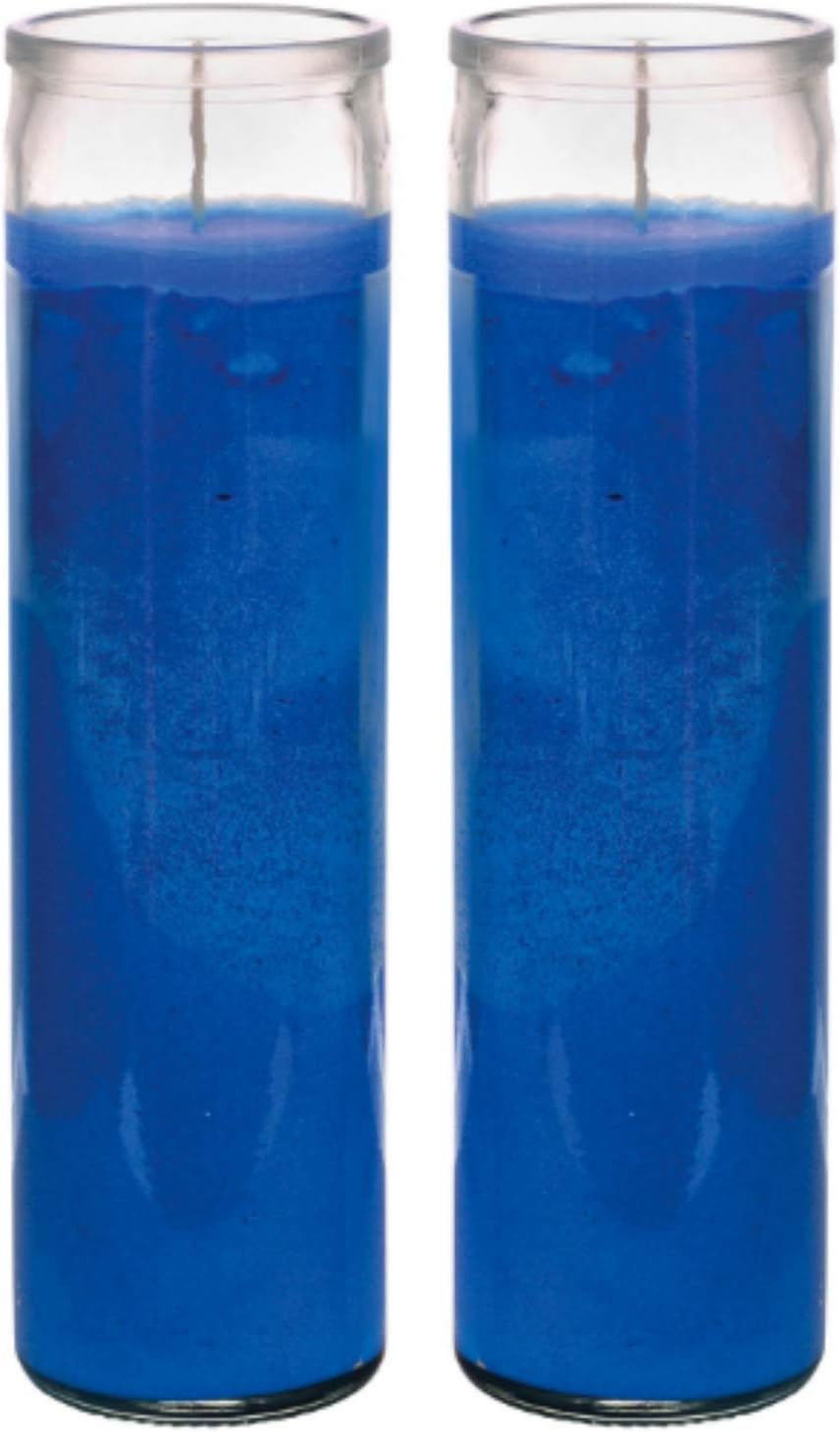 TopNotch Outlet Prayer Candles Blue Wax 2 Pack