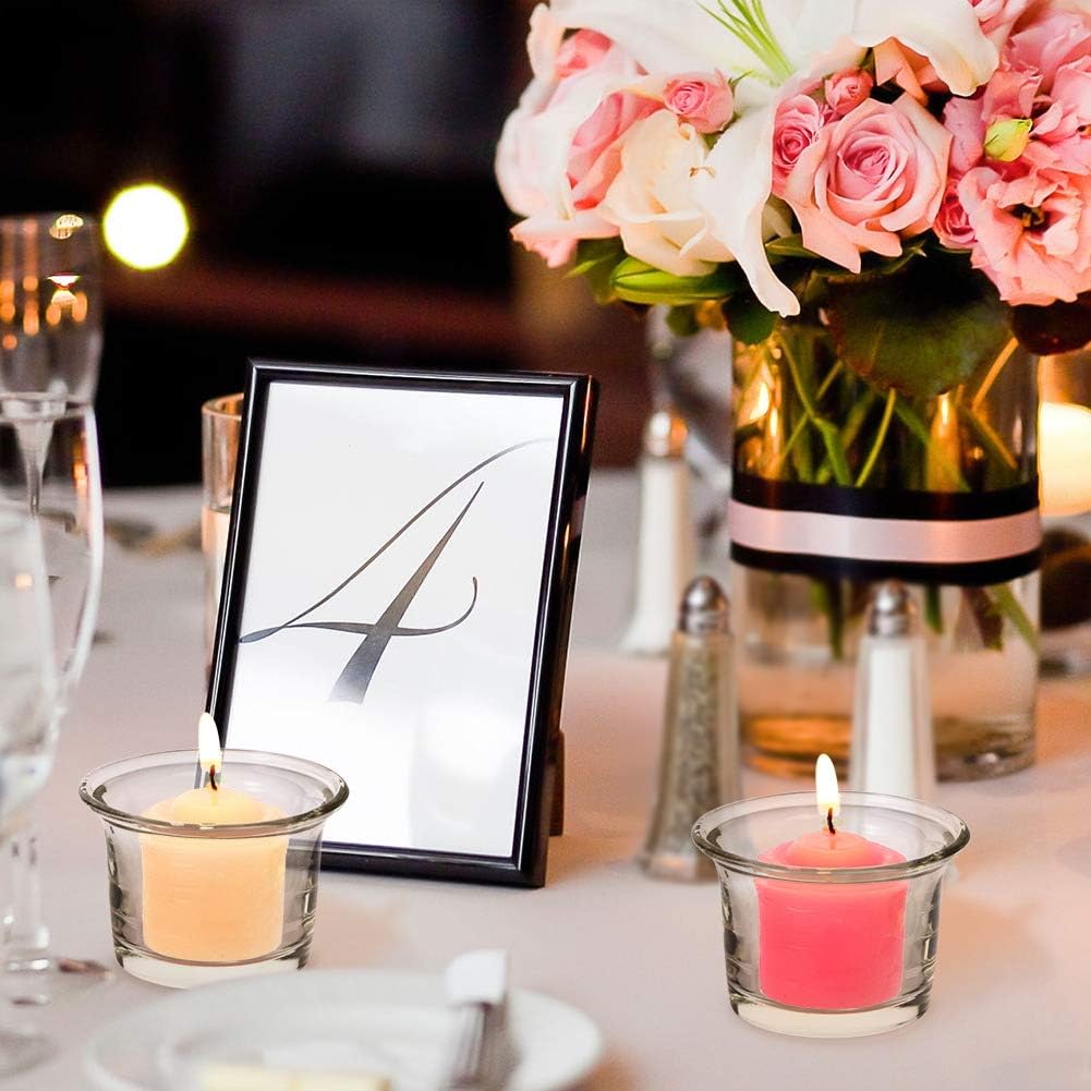 Letine Tea Light Holder Set of 12 Clear Glass Votive Candle Holders