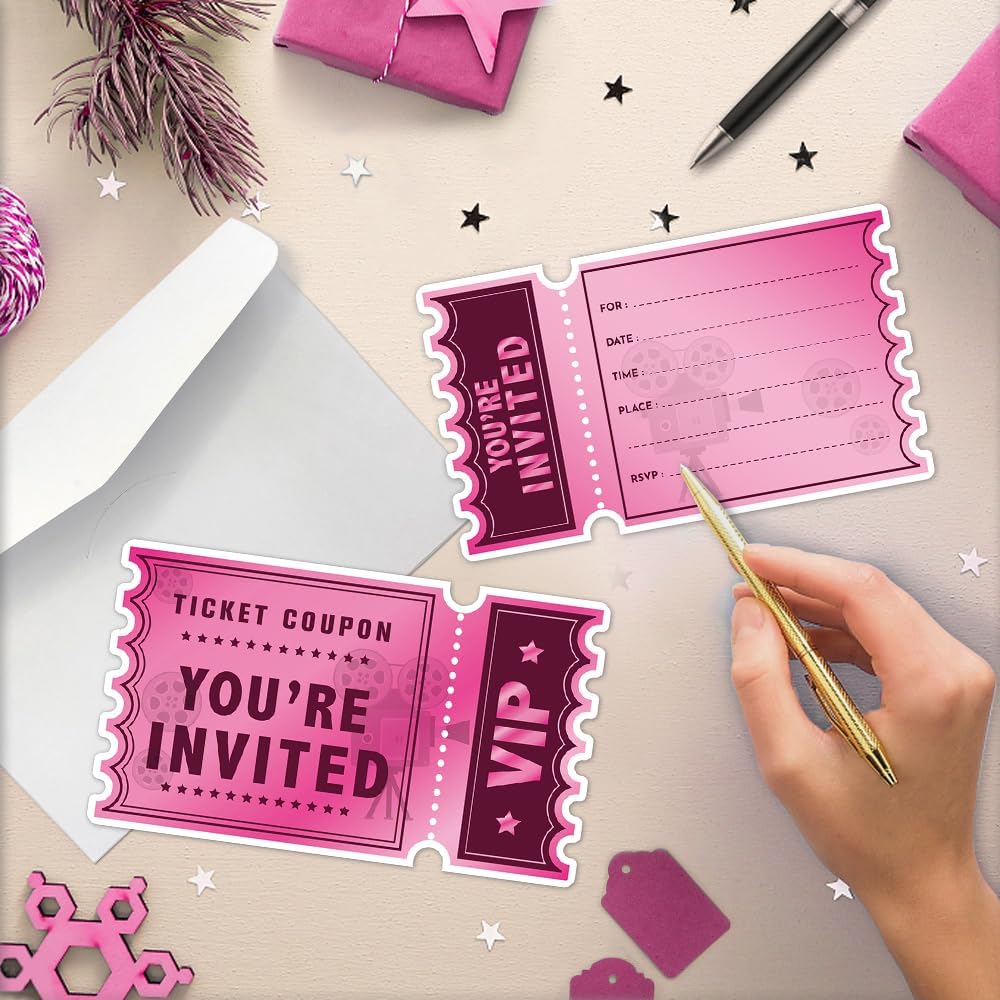 Movie Pink VIP Party Invitations Set of 15