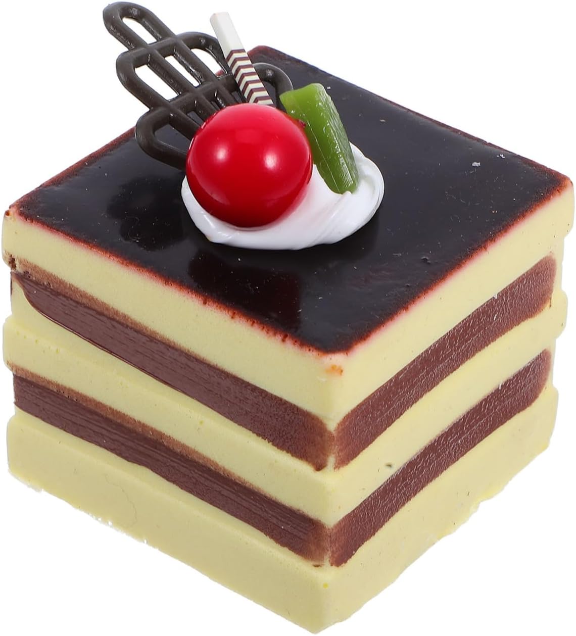 BESTOYARD Artificial Square Cream Fruit Cake Model