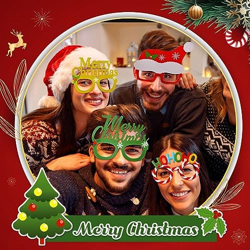 34 Pcs Christmas Glasses Frames Party Decorations