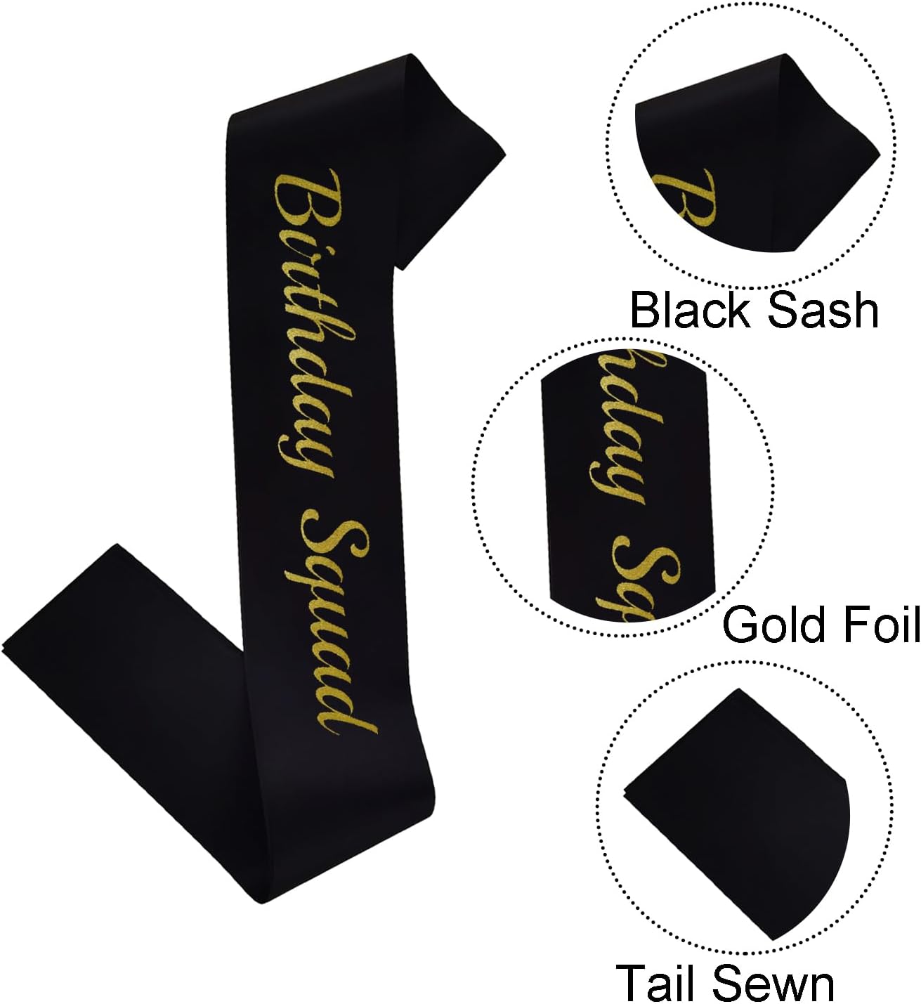10 Pcs Birthday Squad Sash for Men or Boys
