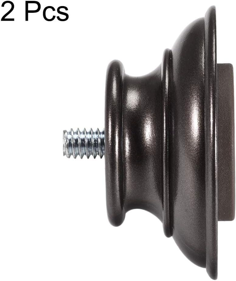 Uxcell Curtain Rod Finials 2pcs Brown 35x54mm for 19mm Rod