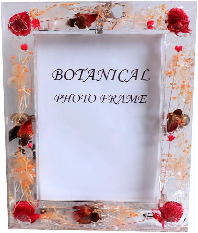 Botanical Picture Frame with Dried Flowers 35x5 4x6 5x7 Sizes