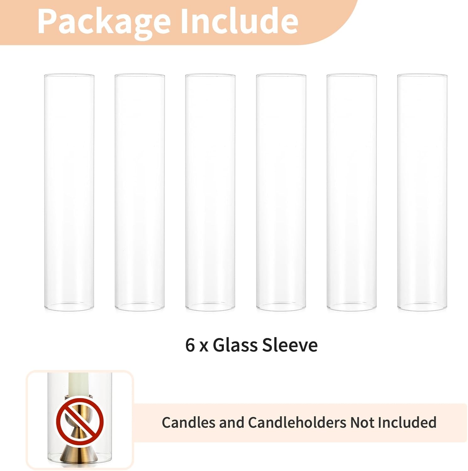 NUPTIO Hurricane Glass Candle Holder Sleeve