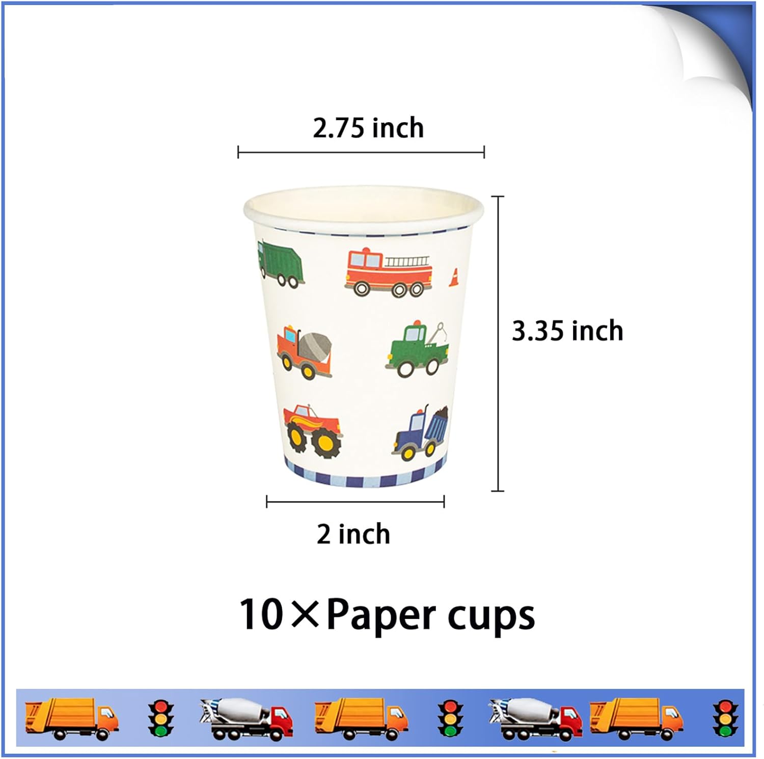 91 Pcs Transportation Party Decorations Plates Cups Napkins