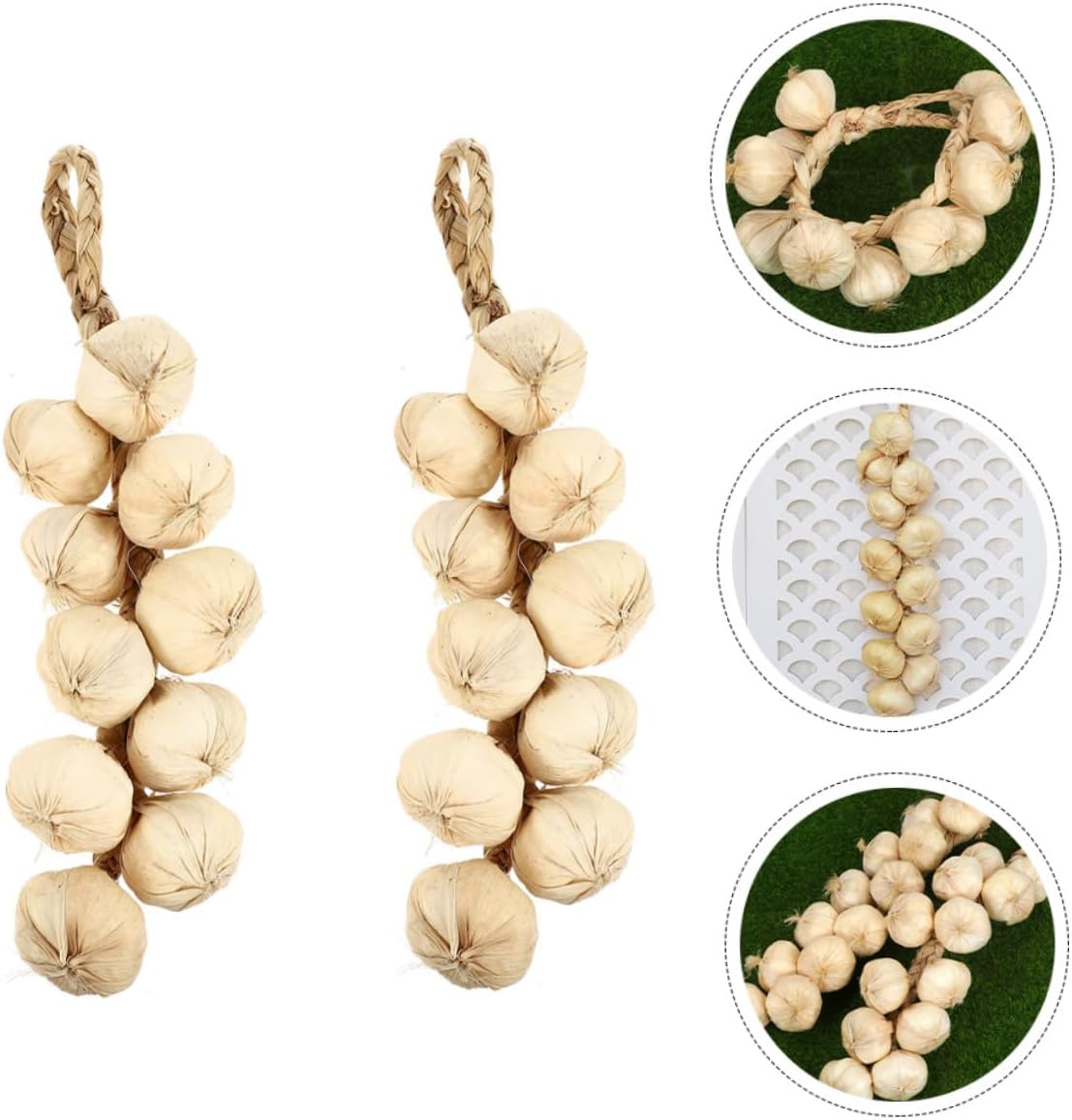 Cabilock 2Pcs Lifelike Garlic Wall Decor