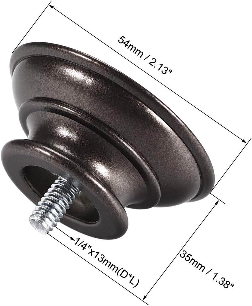 Uxcell Curtain Rod Finials 2pcs Brown 35x54mm for 19mm Rod