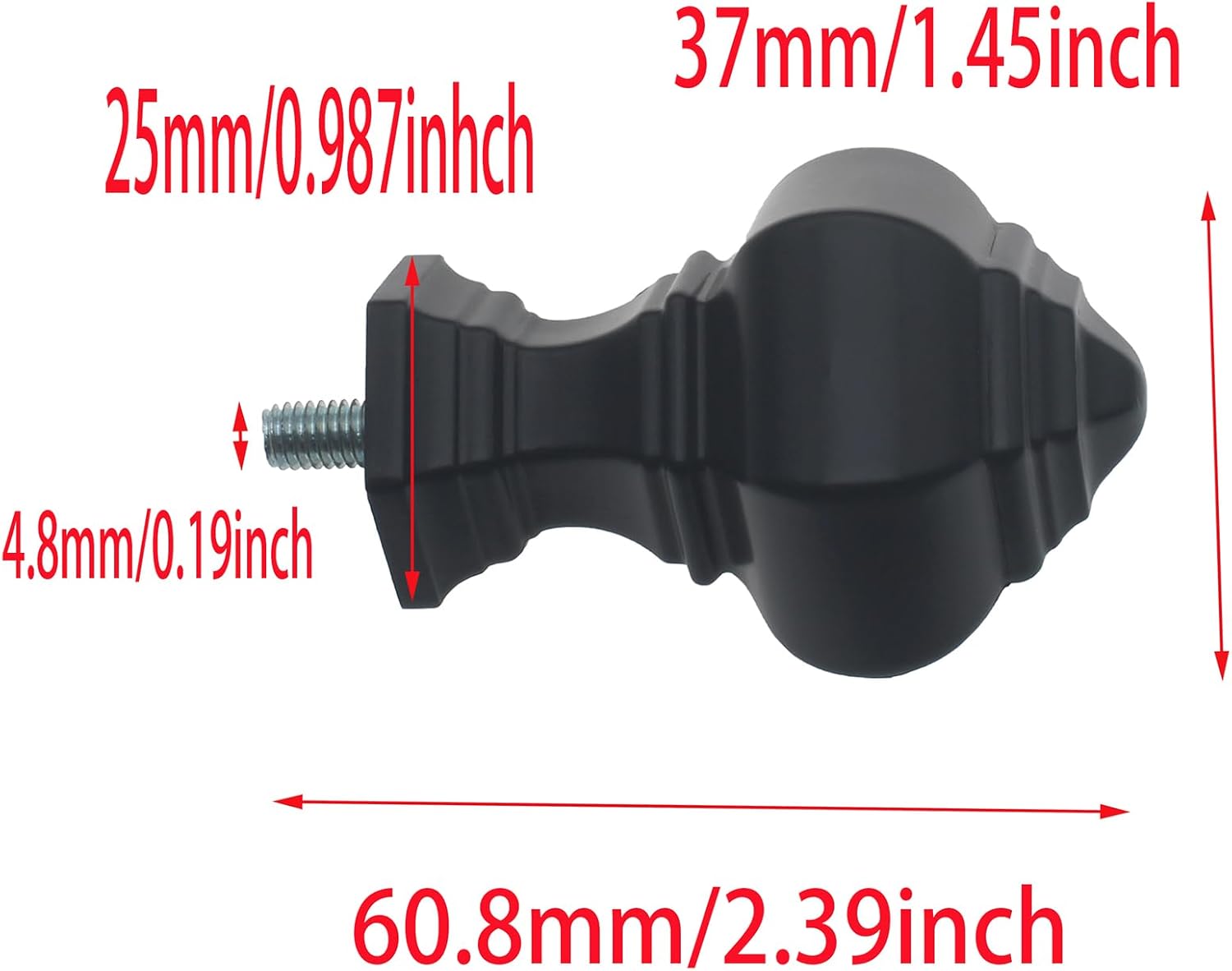 2 Pcs End Cap Finials for Curtain Rods 916 Inch