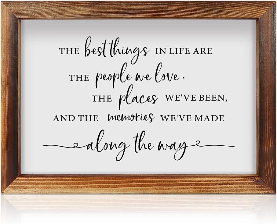 CHDITB Best Things In Life Framed Wood Sign 16x11