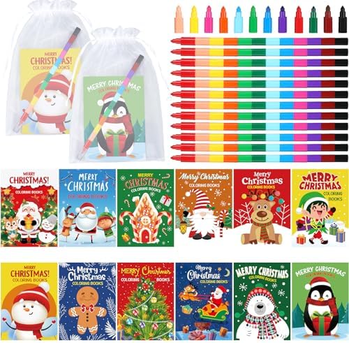 Zhanmai 48 Set Christmas Coloring Books Gift Pack