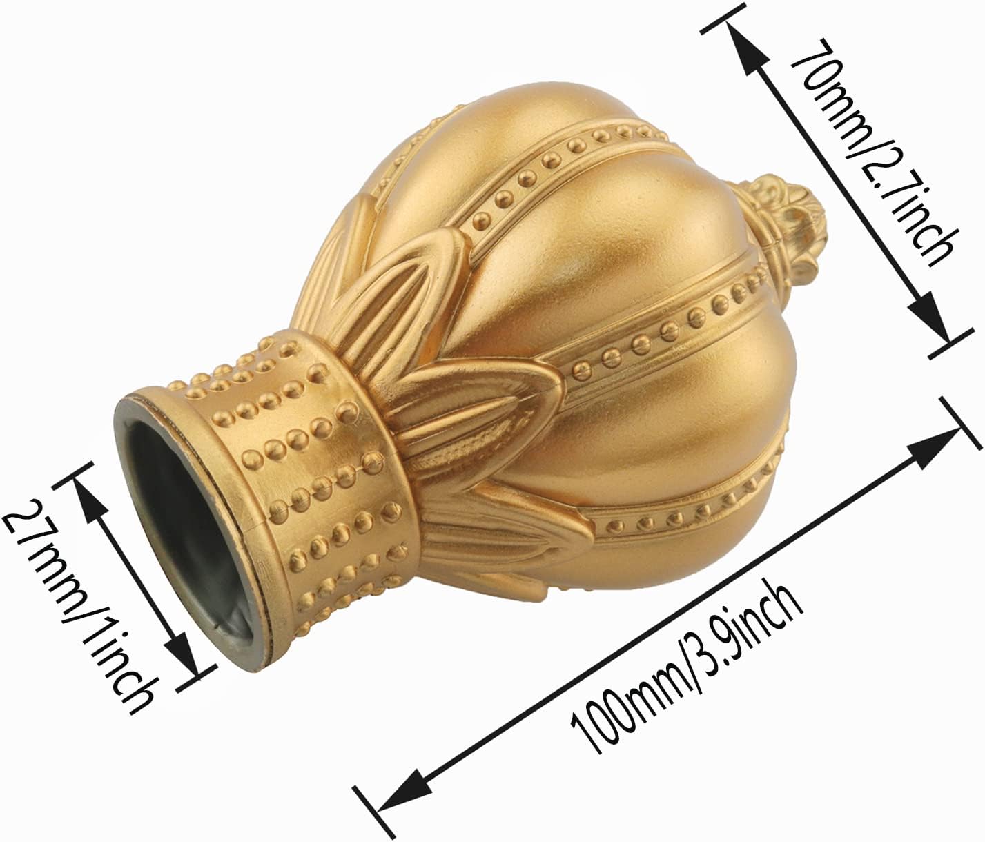 2PCS Plastic Curtain Rod Finials for 26-28mm Rods