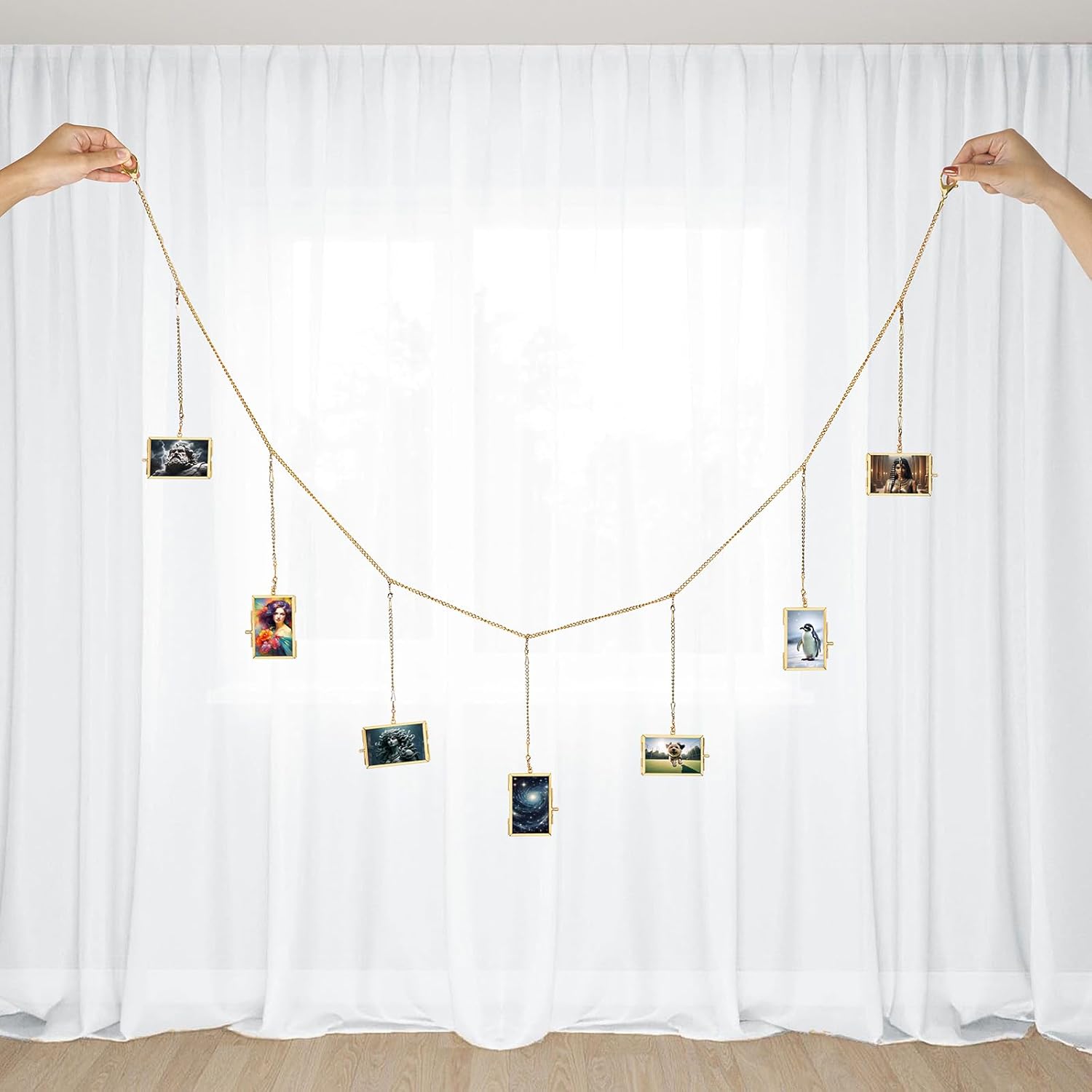 JUXYES Set of 7 Brass Wall Frames for Pressed Flowers