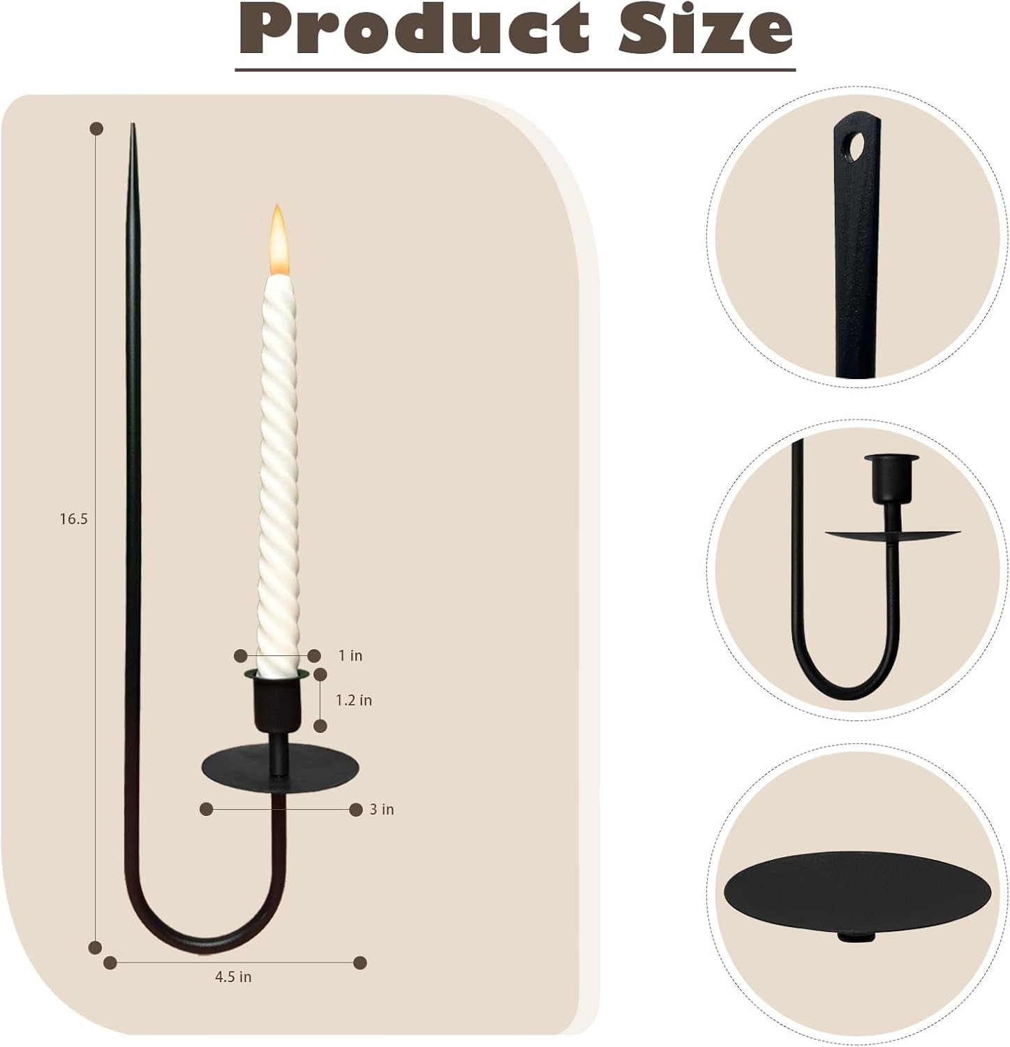 DFLU Metal Wall Candle Sconces Holder Set of 2