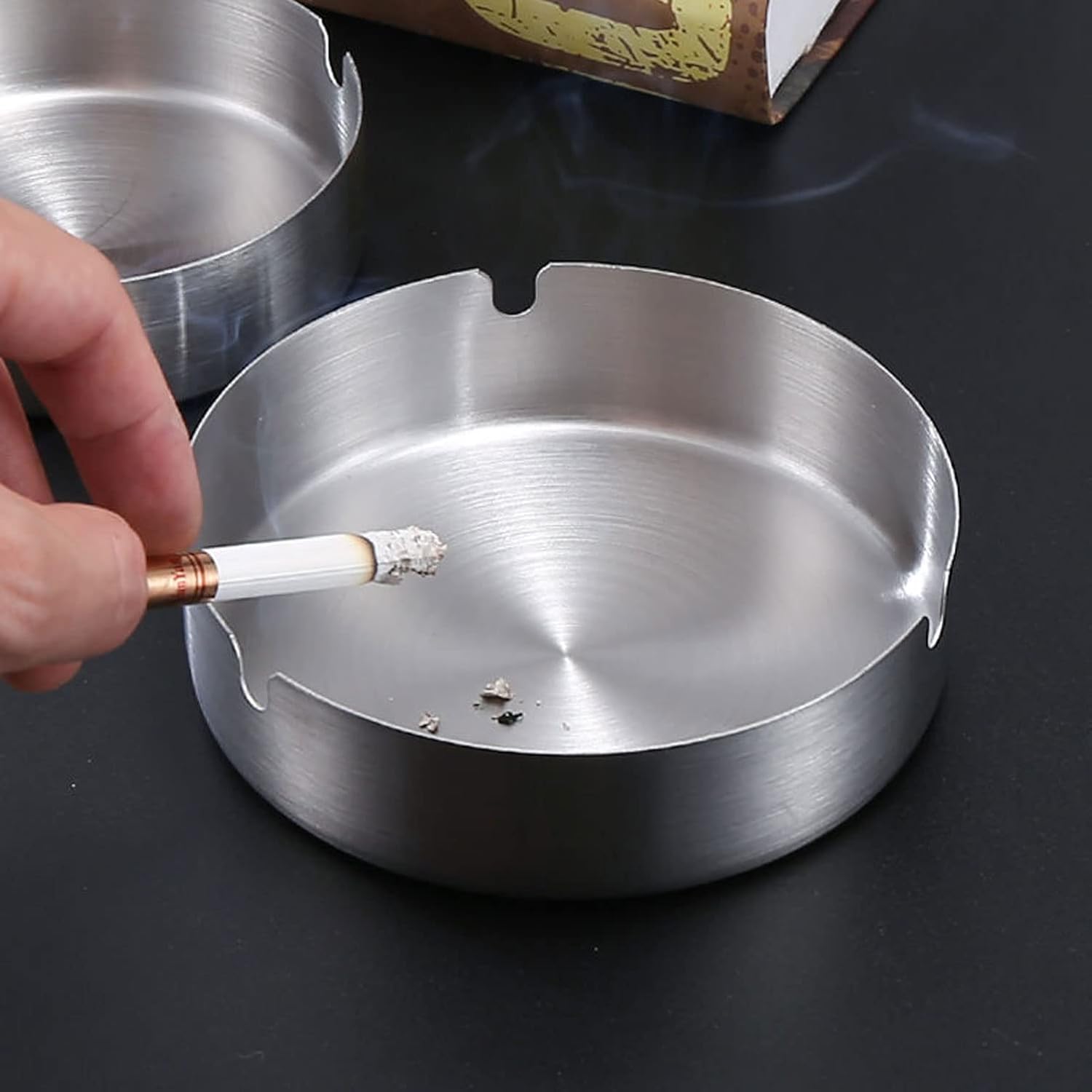 Stainless Steel Ashtray 2 Pack Large 394in for Cigarettes