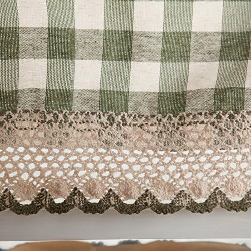 Buffalo Check Tier Pair Curtains - 58x24 Inch Taupe Ivory Plaid