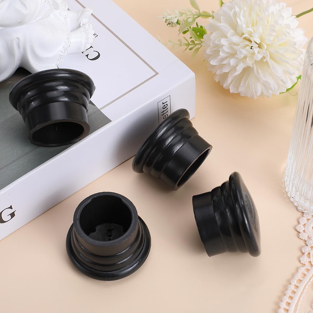 GORGECRAFT 4Pcs Black Curtain Finials Ends Caps for 28mm Rods