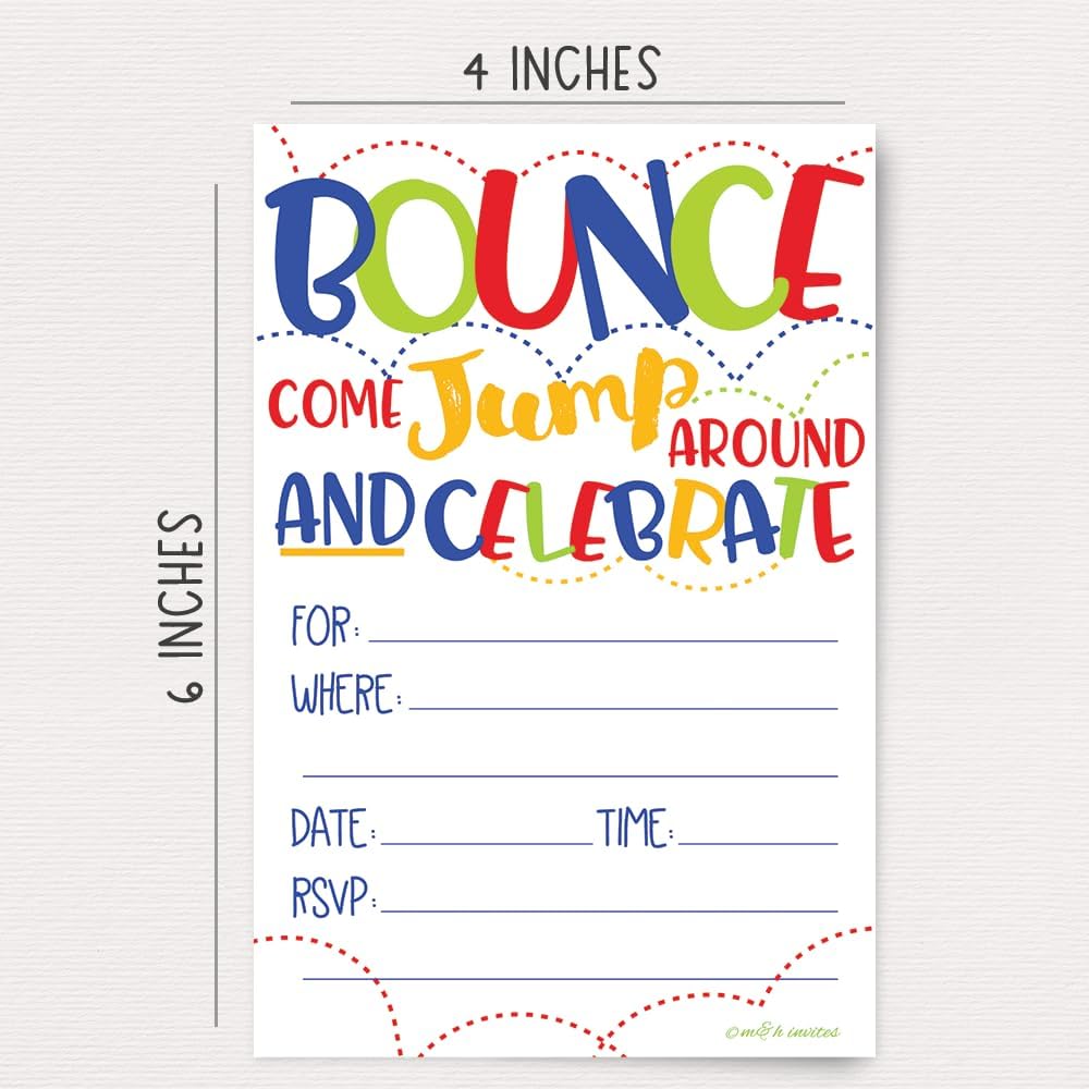 Bounce House Party Invitations 20 Count With Envelopes
