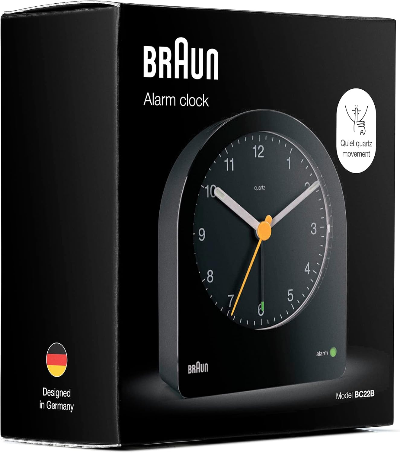 Braun Classic Analogue Alarm Clock with Snooze and Continuous Backlight