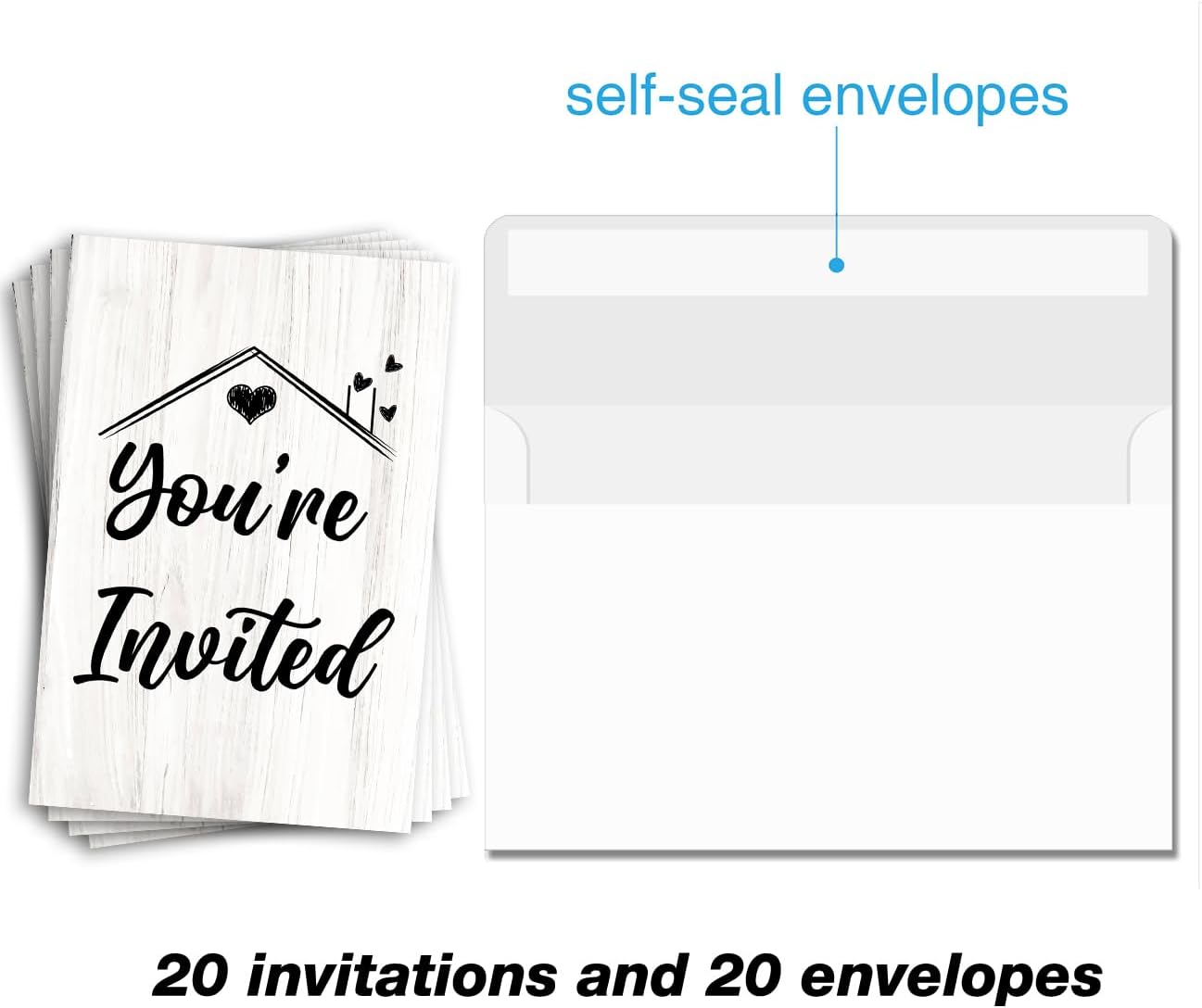 Brayqu Housewarming Party Invitations Rustic Home Sweet Home Fill-in 20 Set