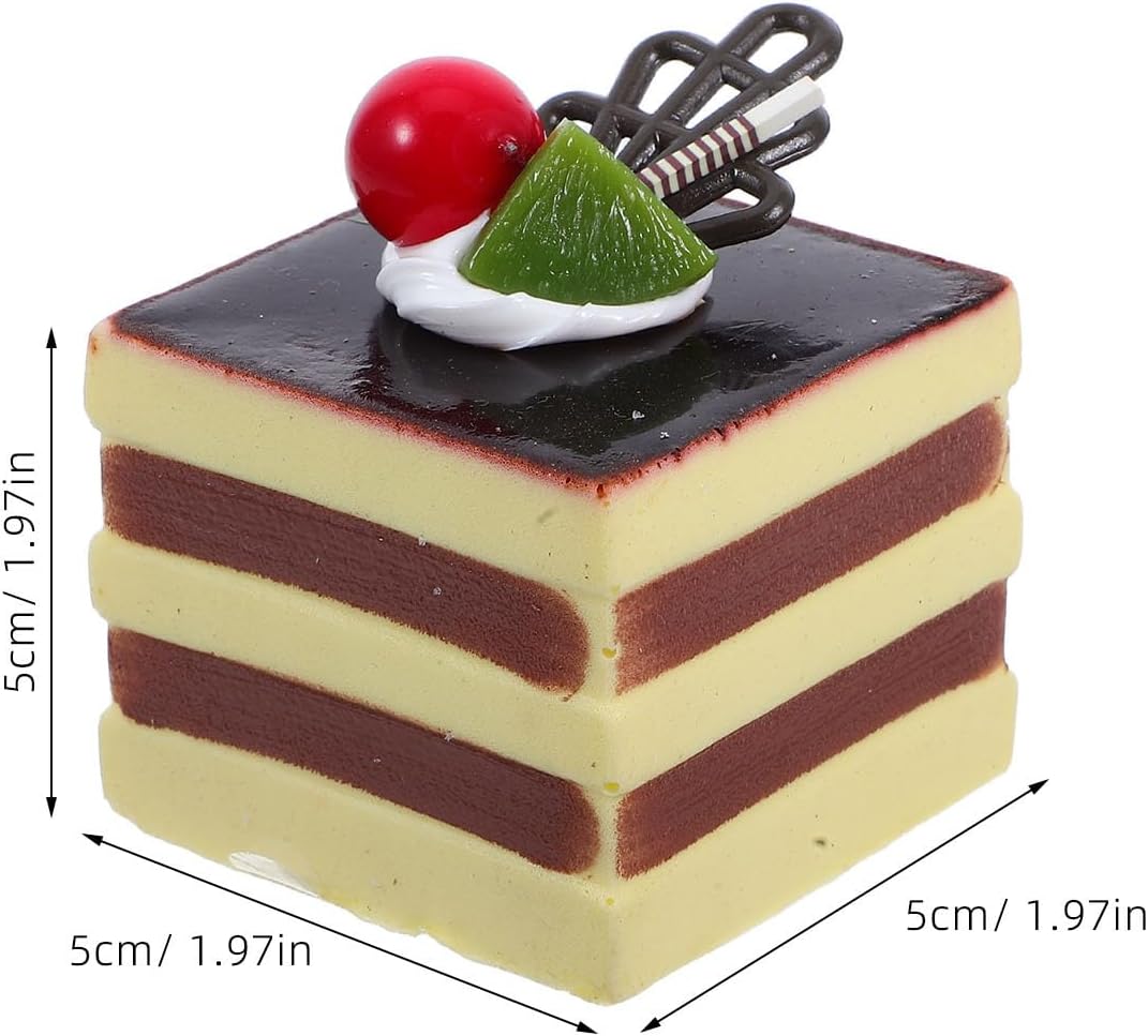 BESTOYARD Artificial Square Cream Fruit Cake Model