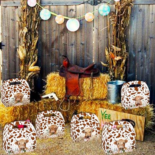 JeVenis 12 Piece Highland Cow Party Favor Set