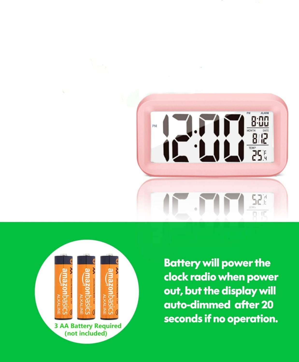 45 Inch LCD Digital Alarm Clock with Temperature and Calendar