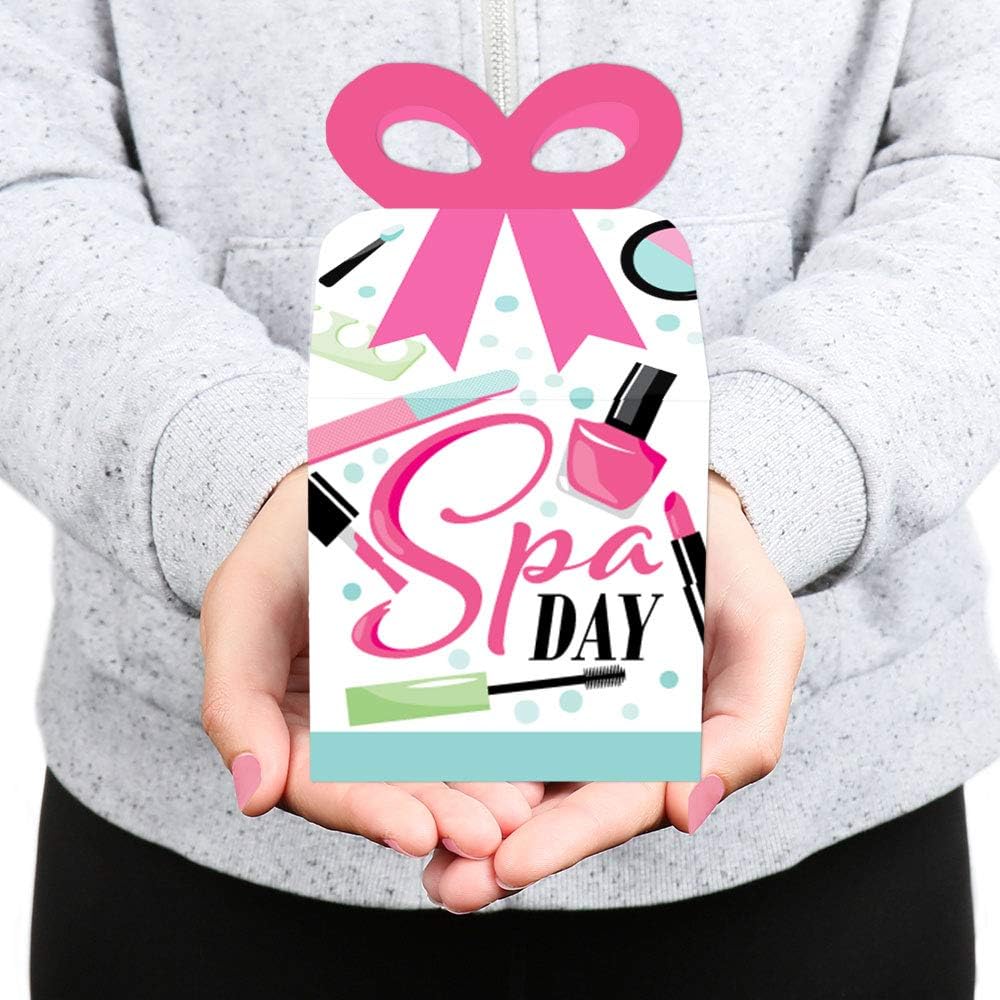 Big Dot of Happiness Spa Day Bow Box Set of 12