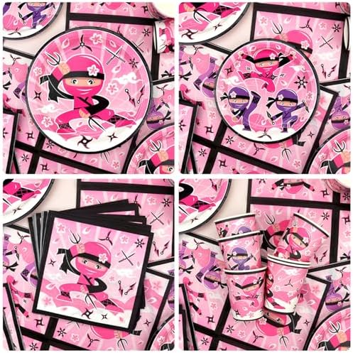 Ninja Girl Party Platters Set of 20