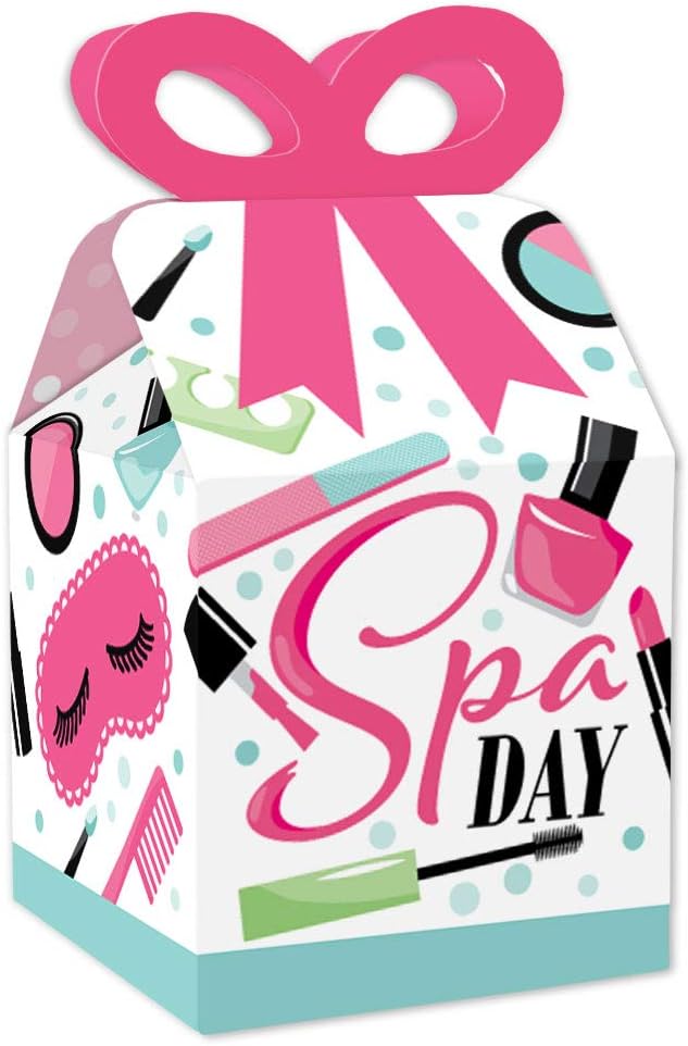 Big Dot of Happiness Spa Day Bow Box Set of 12