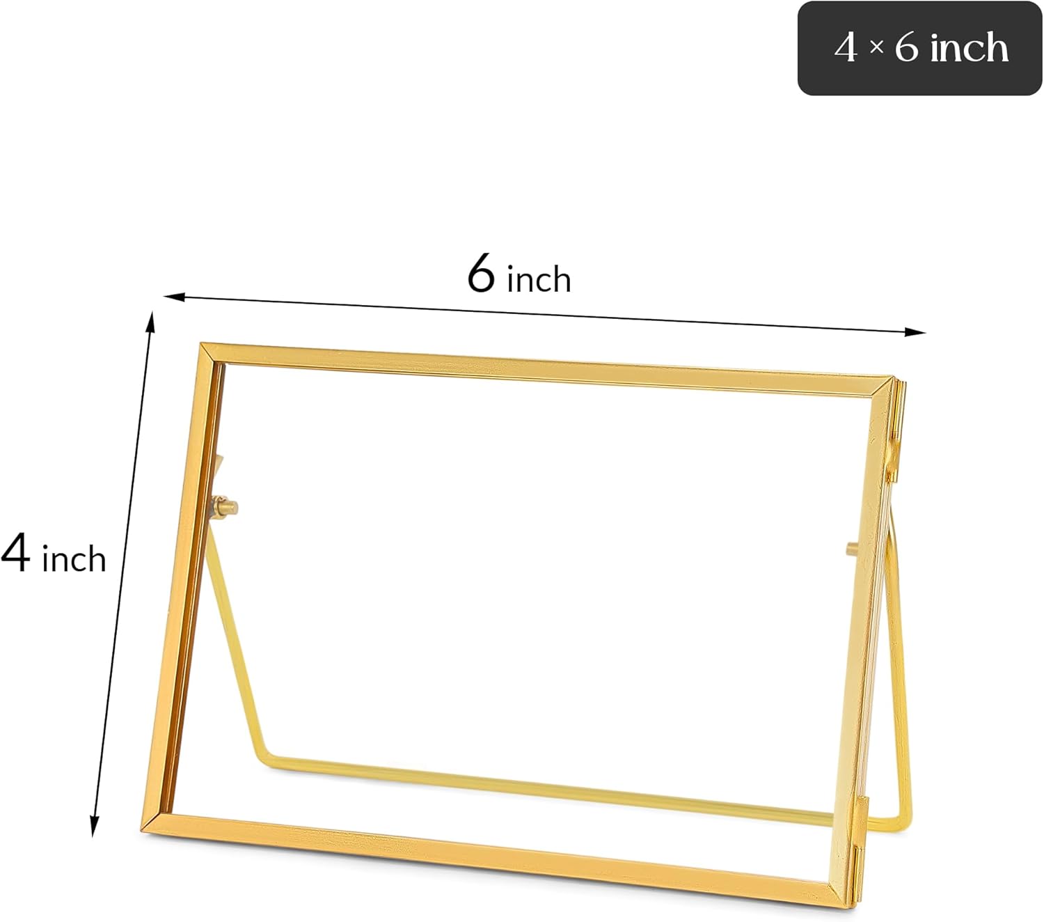 Glass Pressed Flower Frame Handmade with Brass Edges