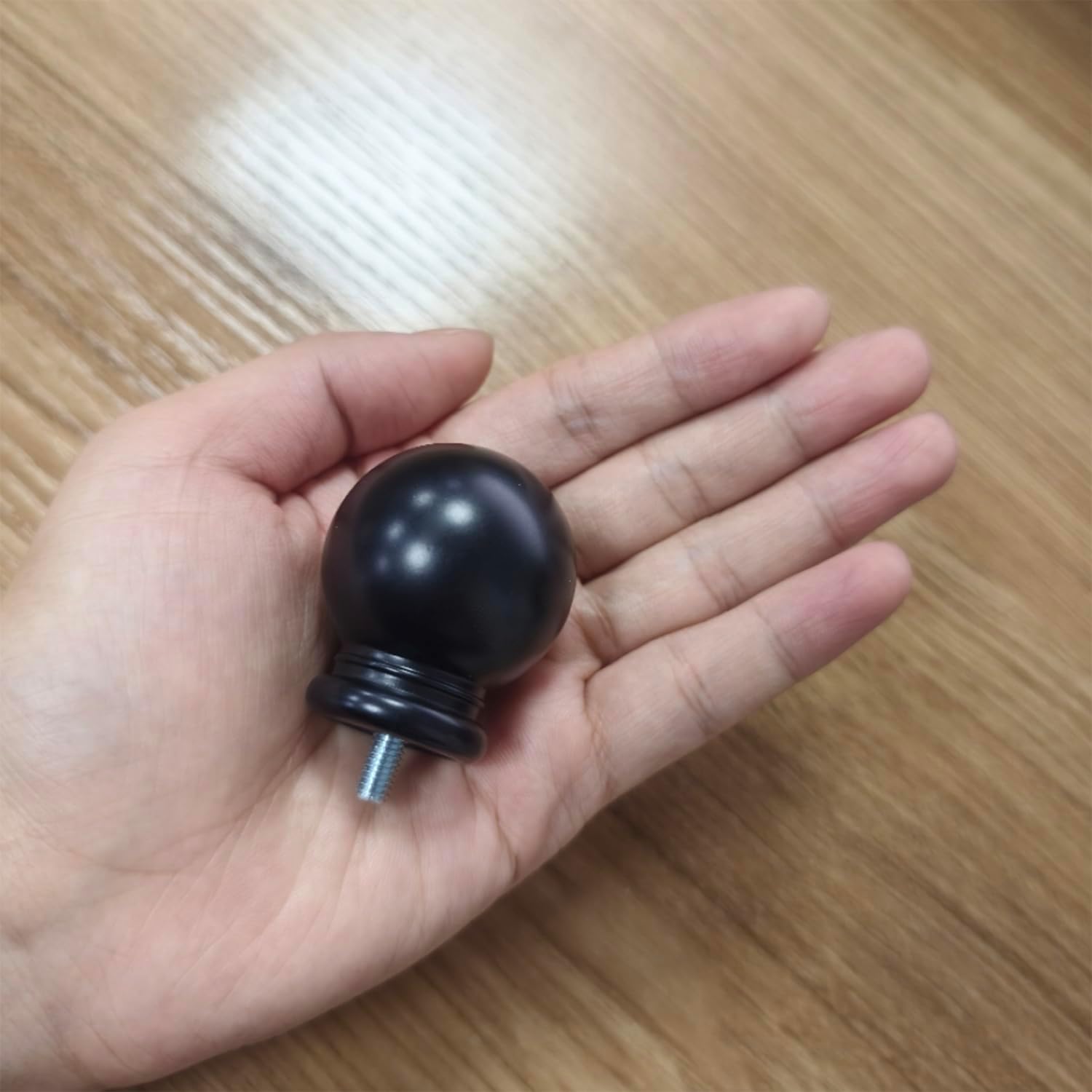 Round Curtain Rod Finials 2PCS Black Plastic Ends