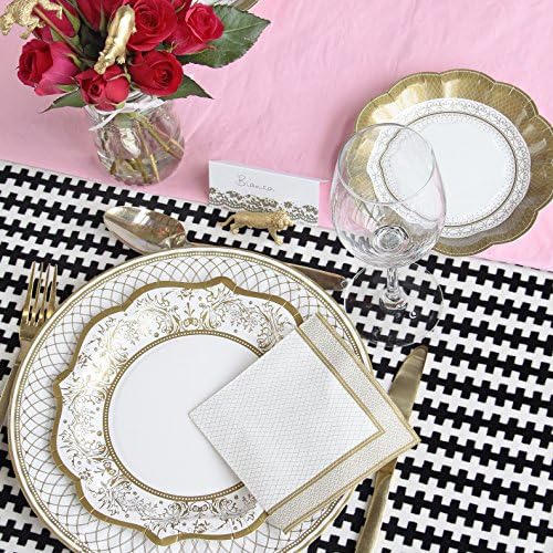 Pack of 12 - 8 Inch Gold Paper Plates for Parties