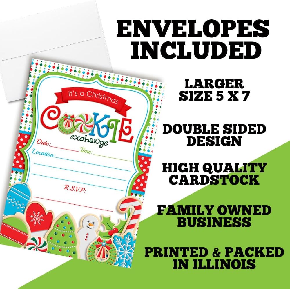 Amanda Creation Christmas Invitations 20 Pack with Envelopes