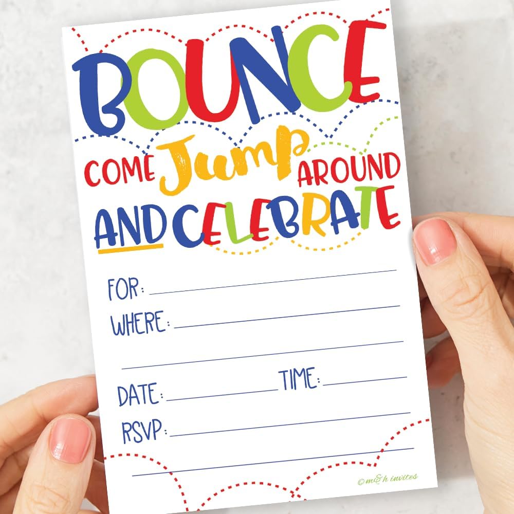 Bounce House Party Invitations 20 Count With Envelopes