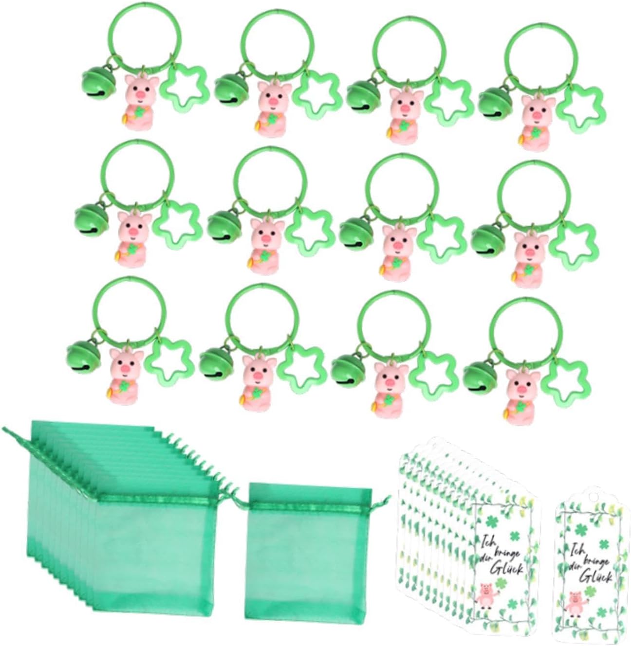 12 Pcs St Patrick Day Keychains Party Favor Set