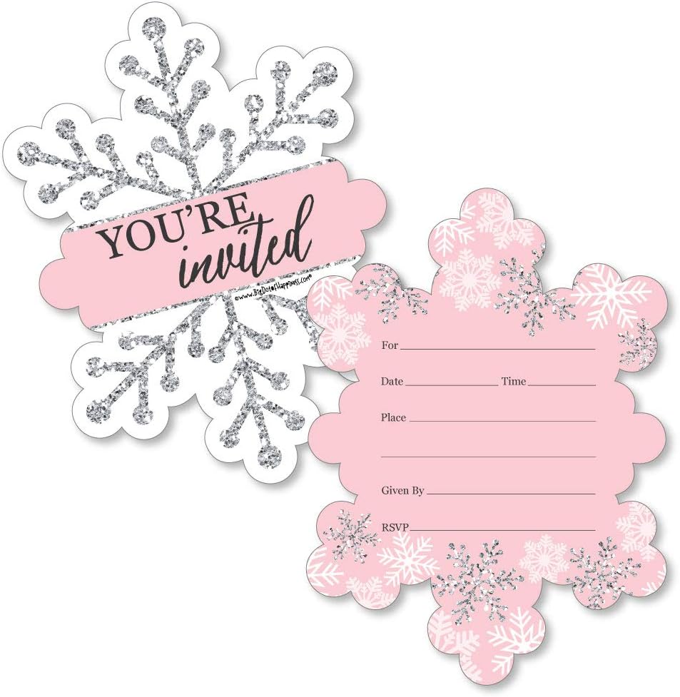 Pink Winter Wonderland Fill-In Invitations Set of 12