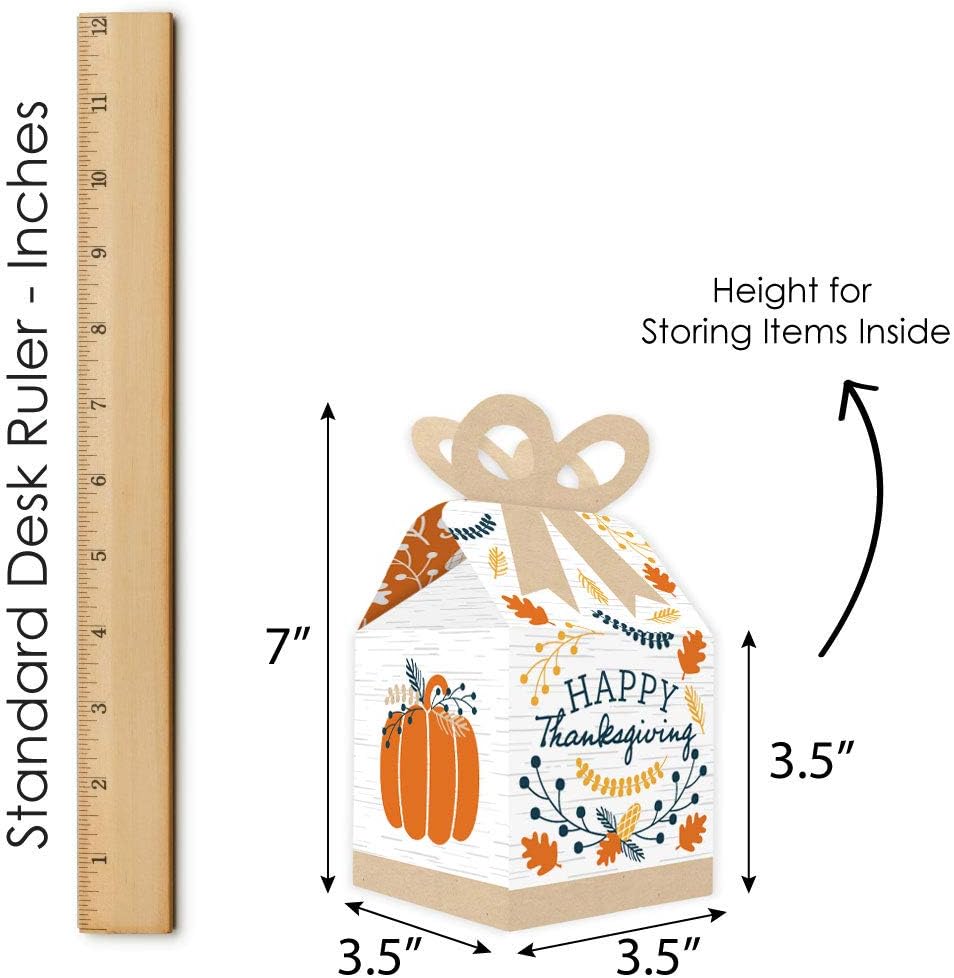 Big Dot of Happiness Happy Thanksgiving Bow Boxes Set of 12