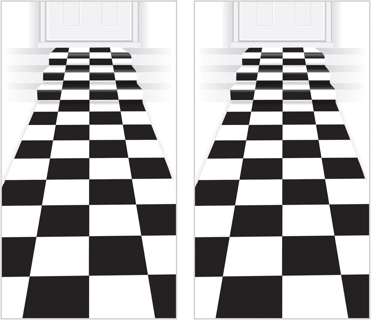 Beistle 2 Piece Racing Checkered Aisle Runners for 50s Theme Party