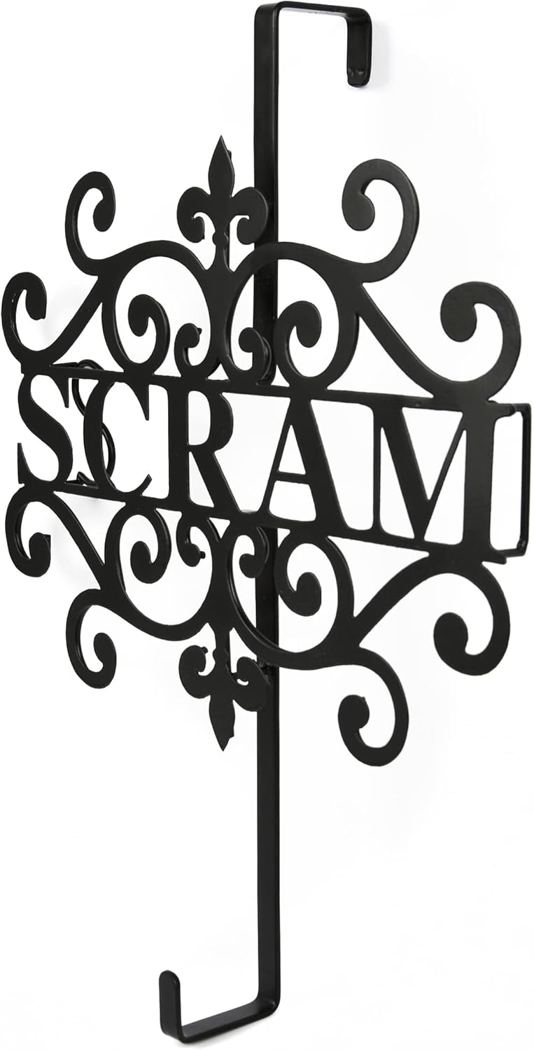 National Tree Company Scram Metal Wreath Hanger Black 16 Inches