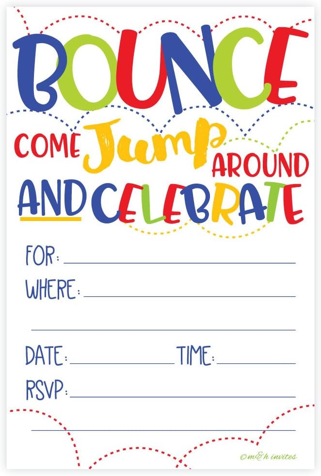 Bounce House Party Invitations 20 Count With Envelopes