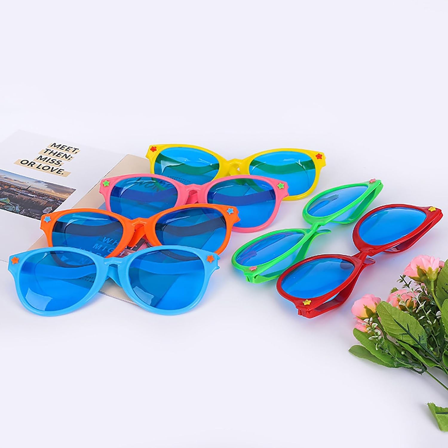 6 Pcs Jumbo Plastic Funny Party Glasses