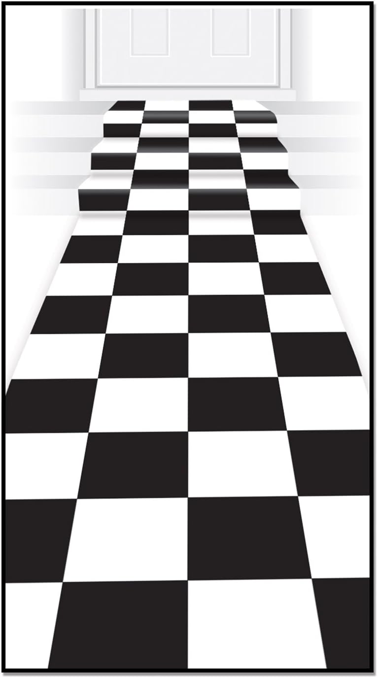 Beistle 2 Piece Racing Checkered Aisle Runners for 50s Theme Party
