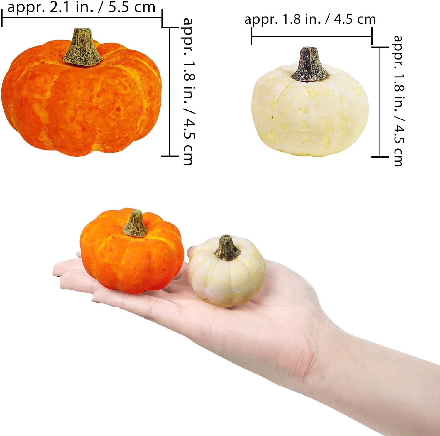 Winlyn 32 Pcs Assorted Artificial Mini Pumpkins