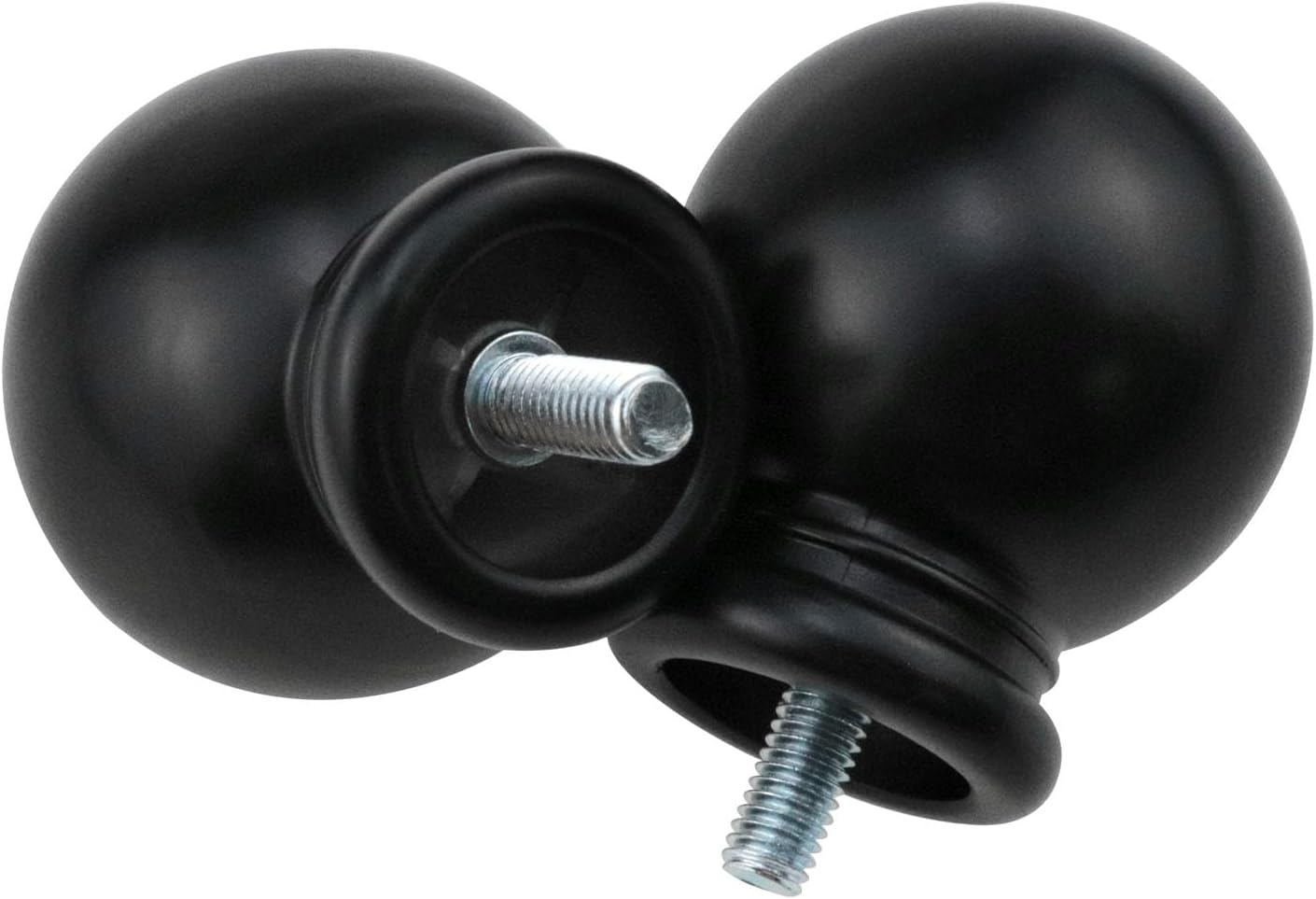 Black Plastic Curtain Rod Finial 2PCS