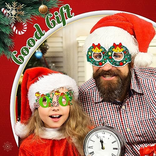 34 Pcs Christmas Glasses Frames Party Decorations