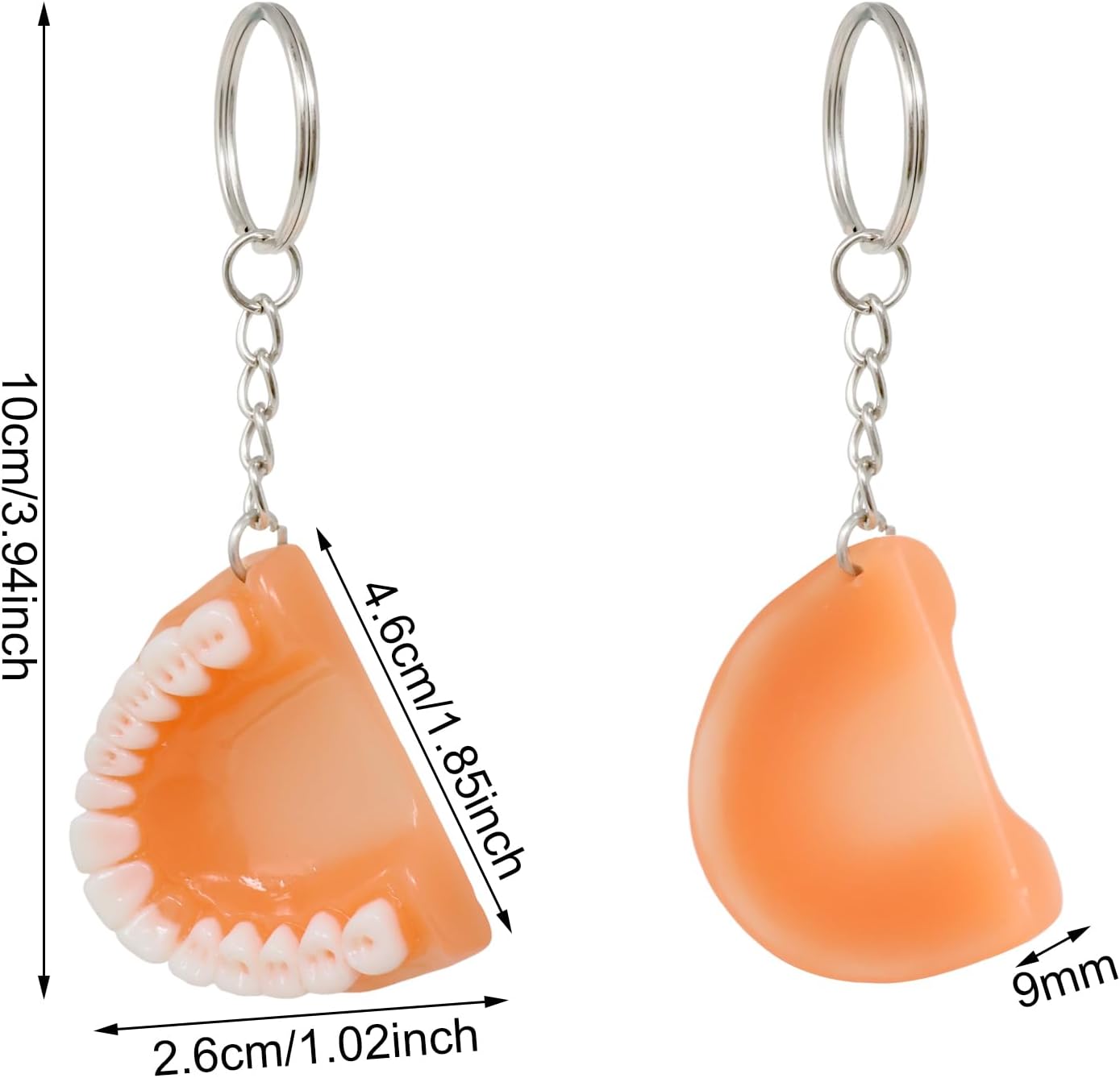 Honbay 10PCS Funny Resin Tooth Keychains